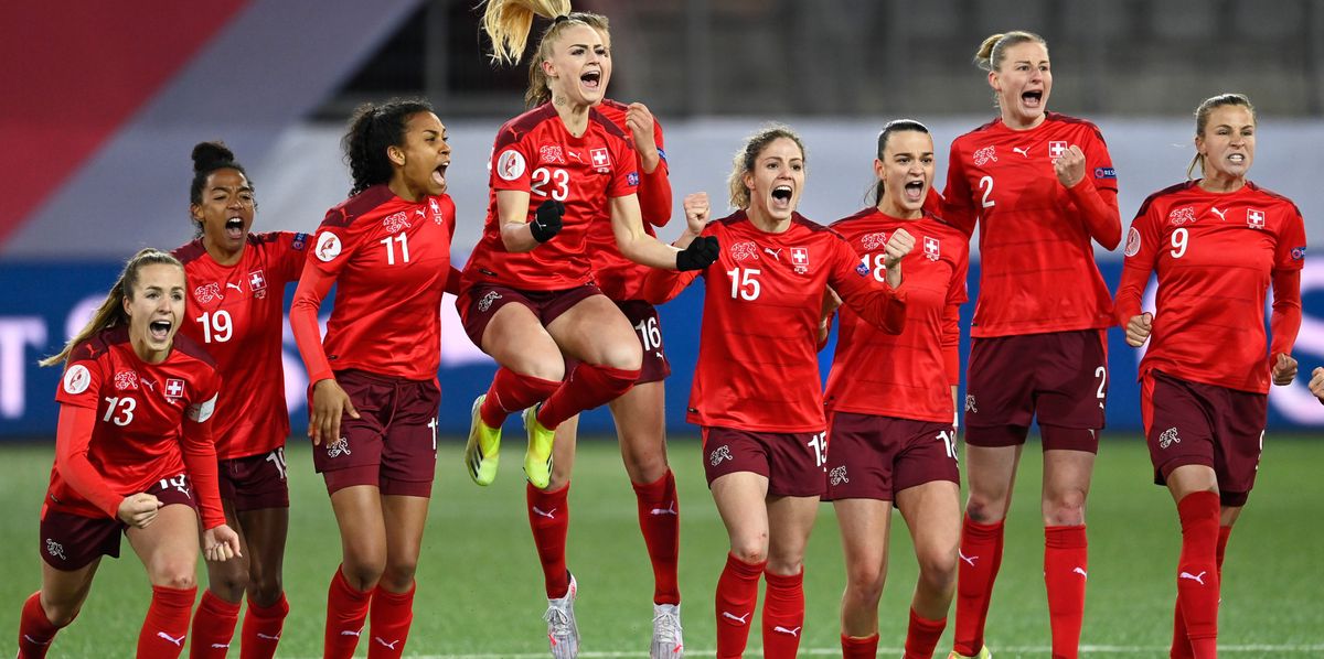 Die Fussball-Frauen beim Playoff-Rückspiel Schweiz gegen Tschechien 2021.