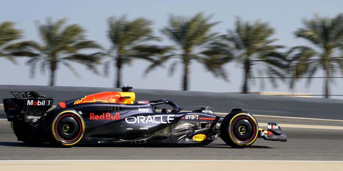 Red Bull driver Max Verstappen of the Netherlands steers his car during the first practice session ahead of the Formula One Bahrain Grand Prix at the Bahrain International Circuit in Sakhir, Bahrain, Thursday, Feb. 29, 2024. (AP Photo/Darko Bandic)