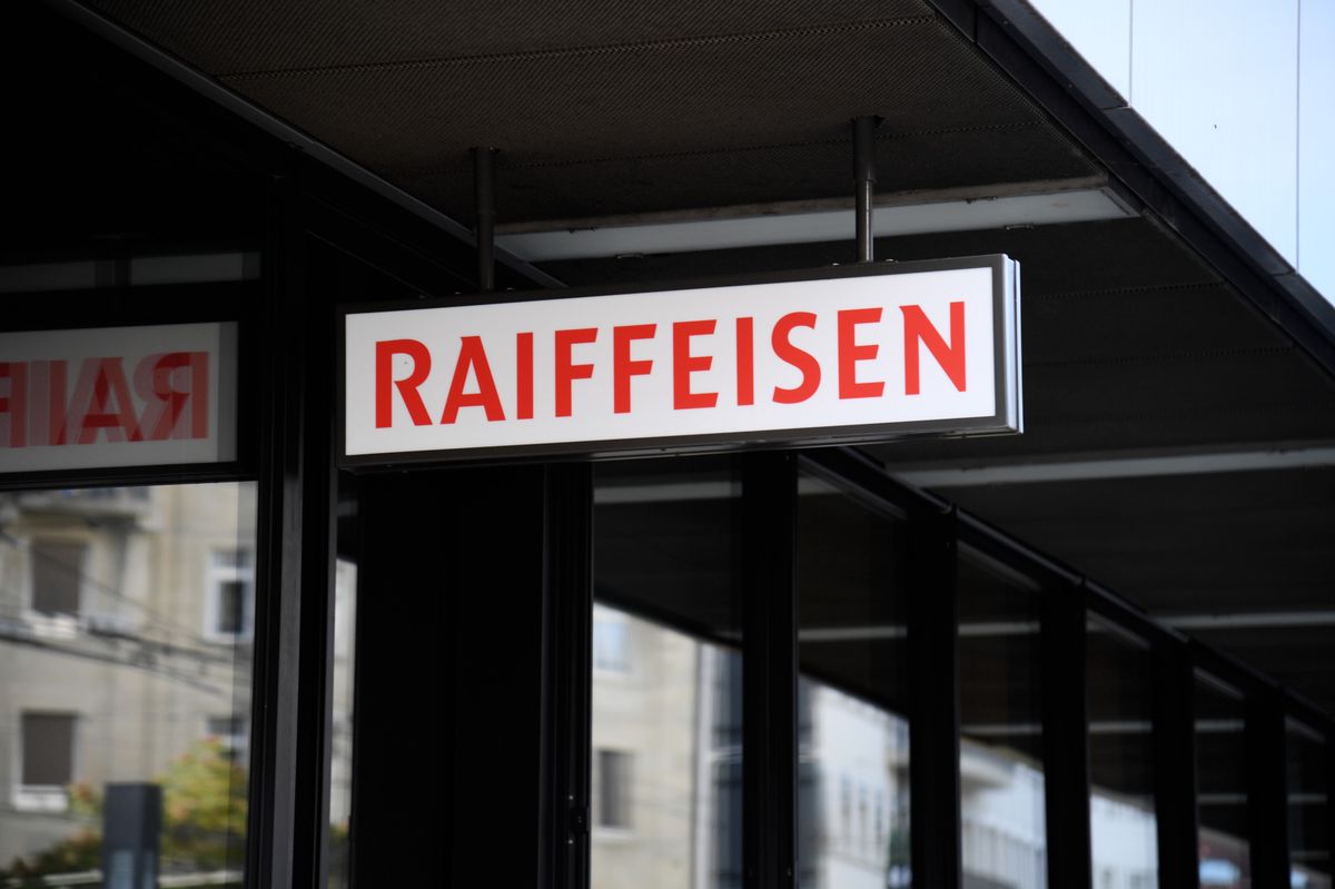 Die Raiffeisen Filiale am Bahnhofplatz in Winterthur.